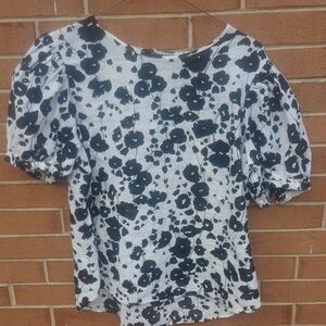 Worthington Black Floral Blouse